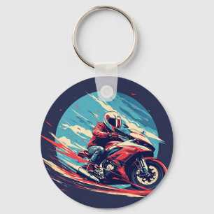 Chaveiro Motociclista Correndo