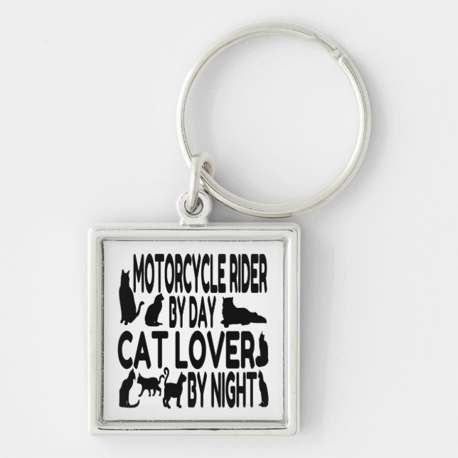 Chaveiro Motorcycle Rider de Cat Lover (Frente)