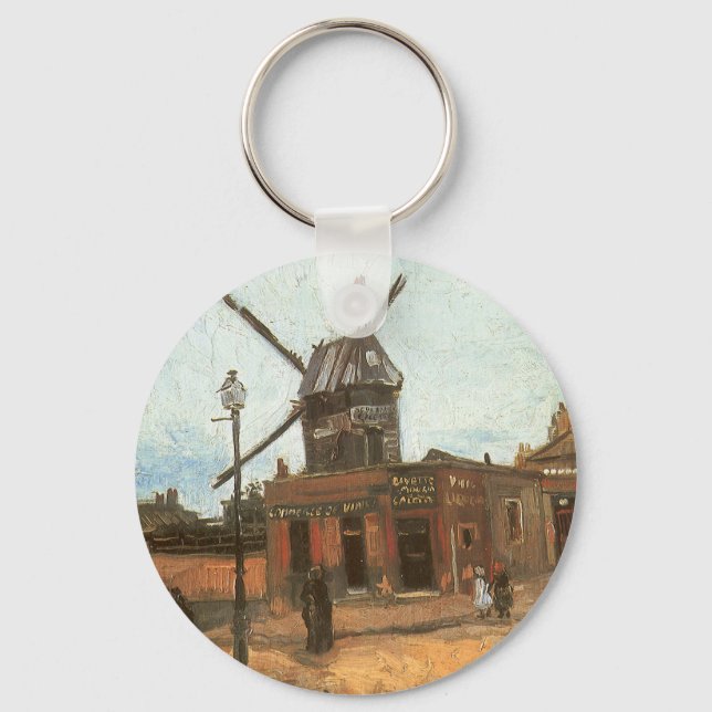 Chaveiro Moulin de la Galette, por Vincent van Gogh, moinho (Frente)