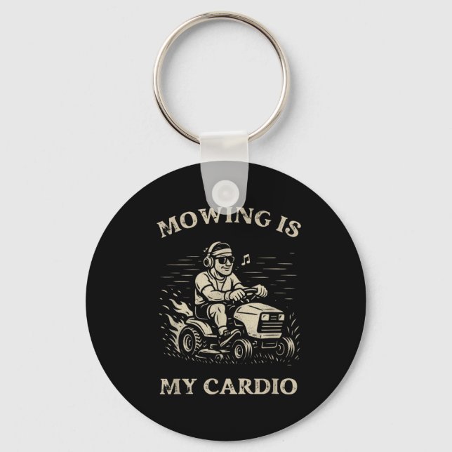 Chaveiro Mowing Is My Cardio Funny Father’s Day Lawn Mower  (Frente)