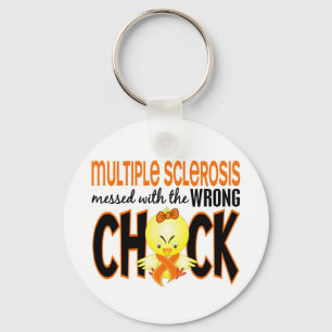 Chaveiro MS da esclerose múltipla sujado com o pintinho