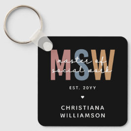 Chaveiro MSW Mestre Personalizado de Graduação Retroativa d