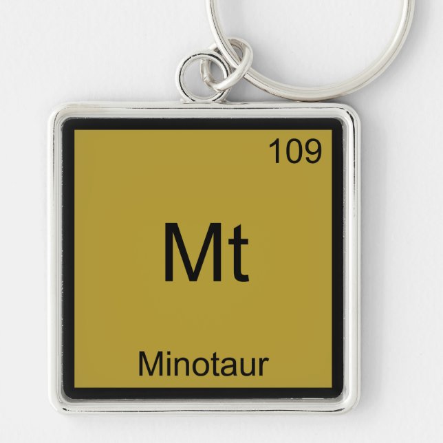 Chaveiro Mt - Símbolo de Elemento Químico Engraçado do Mino (Frente)