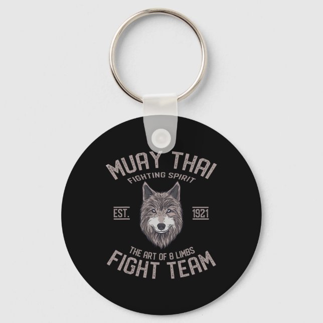 Chaveiro Muay Thai Lobo Boxe Tailandesa Kickboxing  (Frente)