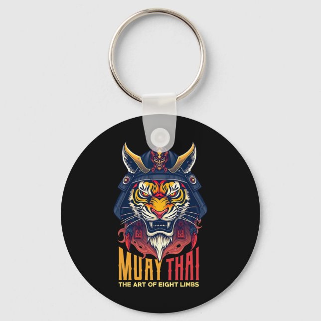 Chaveiro Muay Thai Samurai Tiger Thai Boxic Gráfico (Frente)