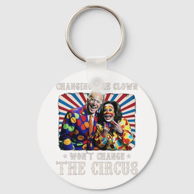 Chaveiro Mudando o palhaço não vai mudar o circo Kamala (Frente)