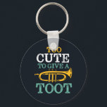 Chaveiro Muito Bonito Para Dar Um Toque Engraçado De Jogado<br><div class="desc">Design de trompete engraçado para aqueles tocando instrumentos musicais de latão em banda de música, orquestra ou performance musical. Legal vintage retro mercadoria de amante musical Jazz para músico e membro da banda marcial. Perfeito para professor de música, fã de orquestra e aqueles que adoram tocar trompete. presente de Natal...</div>