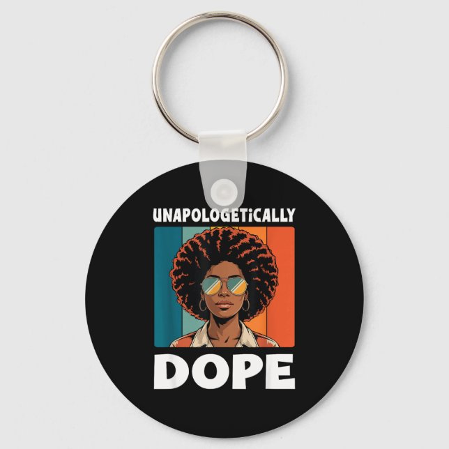Chaveiro Mulher Afro Sem Desculpas Cores Retrô (Frente)