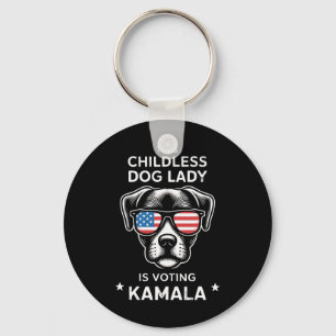 Chaveiro Mulher-Cachorro Sem Filhos Está Votando Kamala Har