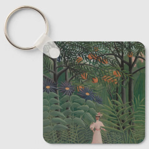 Chaveiro Mulher Caminhando em uma Floresta Exótica, Henri R