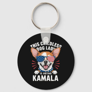 Chaveiro Mulher-Cão Sem Fios Vota Kamala-harris 2024 2