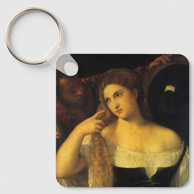 Chaveiro Mulher com Espelho de Titian, Renascença Vintage (Frente)