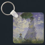 Chaveiro Mulher com Parasol por Claude Monet, Vintage Art<br><div class="desc">O Stroll, Camille Monet e o Seu Filho Jean (Mulher com Parasol) (1875), de Claude Monet, é uma pintura de retrato impressionista de família de artes plásticas. Uma mãe caminhando com seu filho num campo ou num campo de primavera. Ela está segurando um guarda-chuva solar e vestindo um belo vestido...</div>