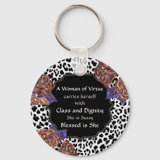 Chaveiro Mulher da Virtude Animal Print Key Chain (Frente)
