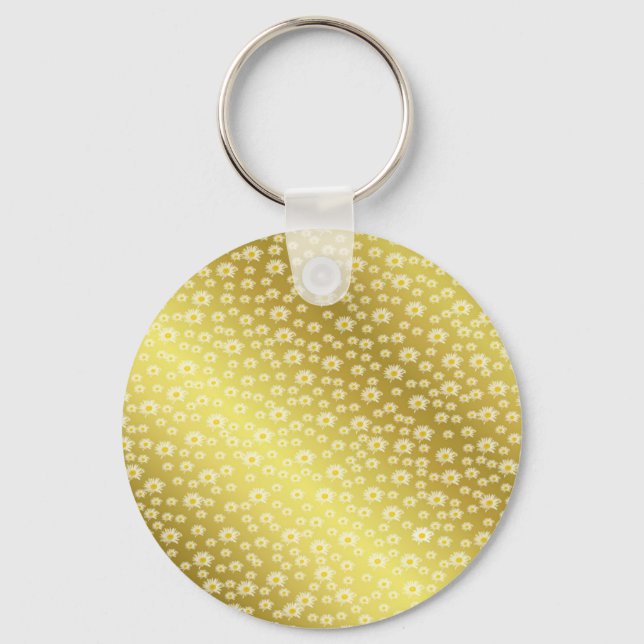 Chaveiro mulher, floral + padrão, verão + flores, amarelo (Frente)