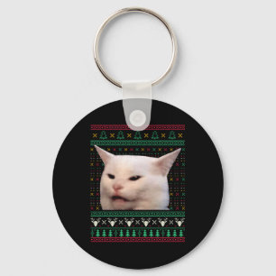 Chaveiro Mulher Gritando Em Um Gato Suor De Natal Feio Engr