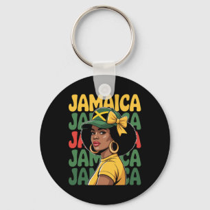 Chaveiro Mulher Jamaicana Garota Bandeira Jamaicana Férias