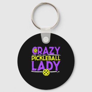 Chaveiro Mulher louca por pickleball senhora engraçada de p