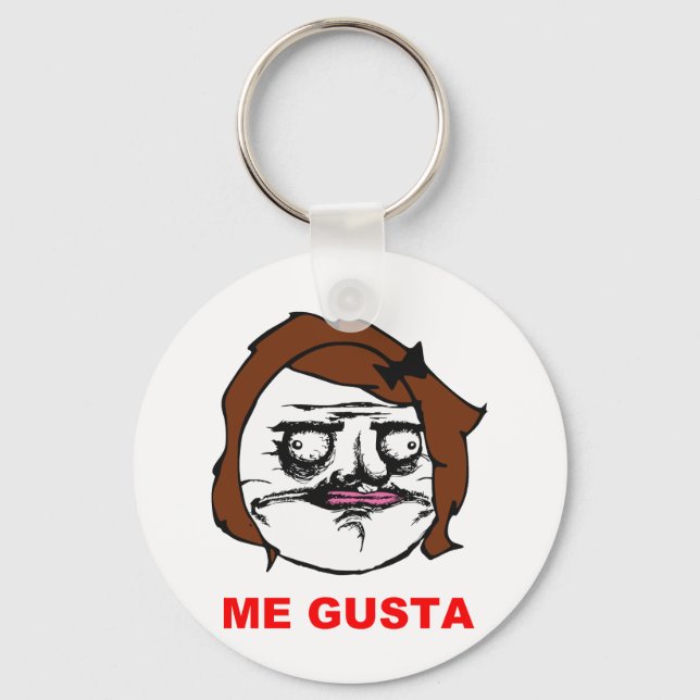 Chaveiro Mulher Marrom Me Gusta Rage Face Meme (Frente)