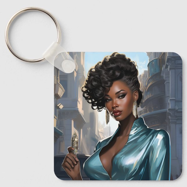 Chaveiro Mulher Negra Elegante (Frente)
