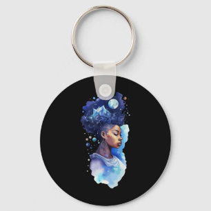 Chaveiro Mulher Negra Espiritual Garota Afro Galáxia Melani