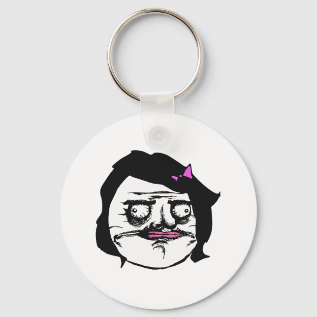 Chaveiro Mulher Negra Gusta Rage Face Memória (Frente)