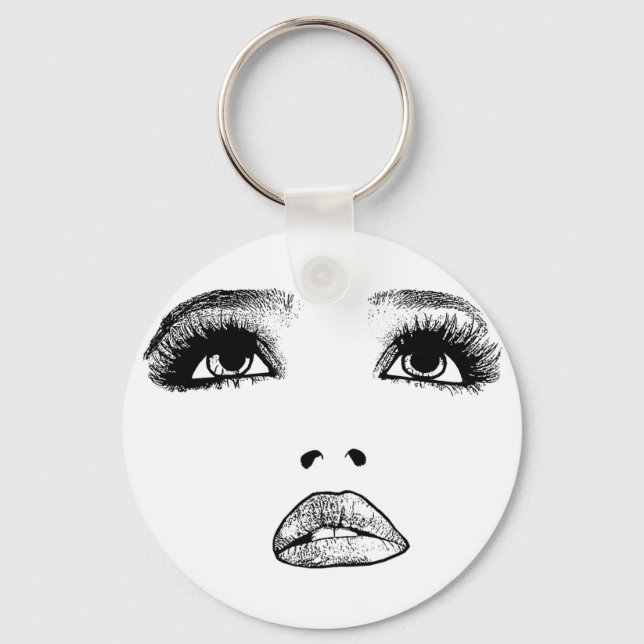 Chaveiro Mulher olhando para cima Rosto Makeup BeauArt (Frente)