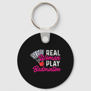 Chaveiro Mulher Real Jogando Badminton Jogadora de Badminto