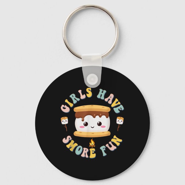 Chaveiro Mulheres Acampando Kawaii Smores Meninas Têm Smore (Frente)