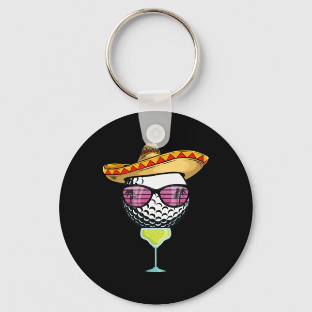 Chaveiro Mulheres Bola de Golfe Cinco De Mayo Com Sombrero  (Frente)