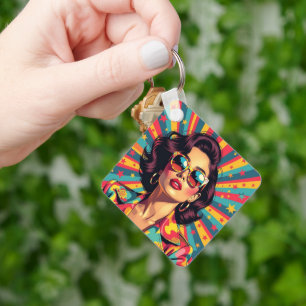 Chaveiro Mulheres Em Óculos De Sol Pop