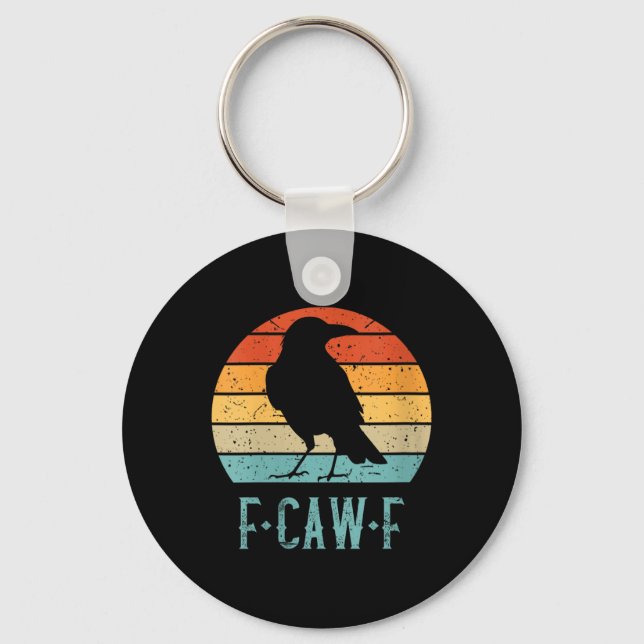 Chaveiro Mulheres F-caw-f Black Crow Black Bird Retro Sunse (Frente)