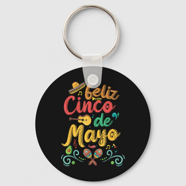 Chaveiro Mulheres Feliz Cinco De Mayo Fiesta Partido Mexica (Frente)