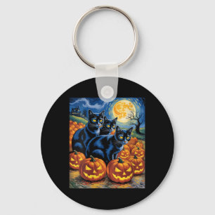 Chaveiro Mulheres Gato Preto Estilo Van Gogh Abóbora de Hal