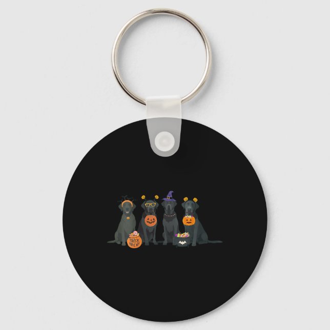 Chaveiro Mulheres Halloween Black Lab Outono Labrador Retri (Frente)