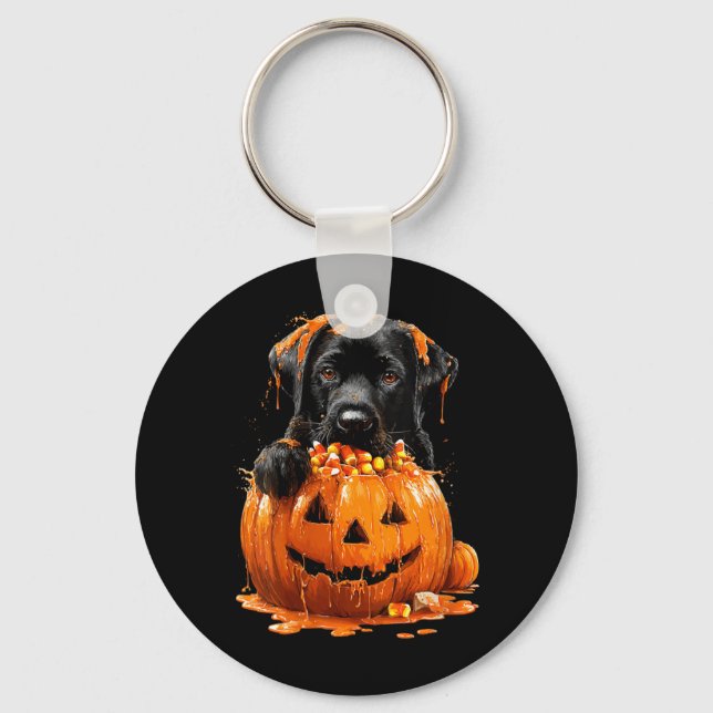 Chaveiro Mulheres Labrador Fofo Pingando Abóbora Candy Corn (Frente)