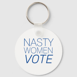 Chaveiro "Mulheres nojentas votam" azul branco