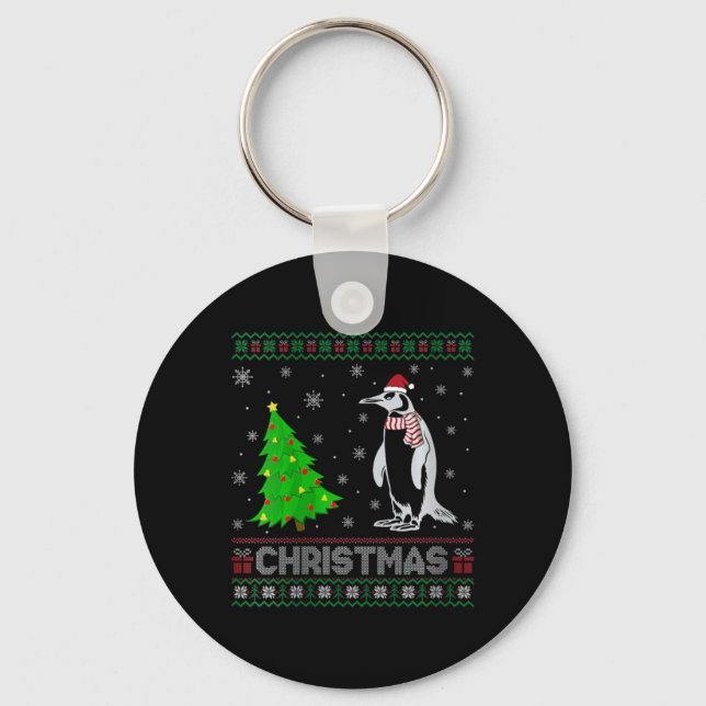 Chaveiro Mulheres Pinguim Xmas Tree Lighting Ugly Christmas (Frente)