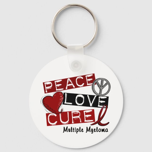 Chaveiro Múltiplo mieloma PAZ LOVE CURE 1 (Frente)
