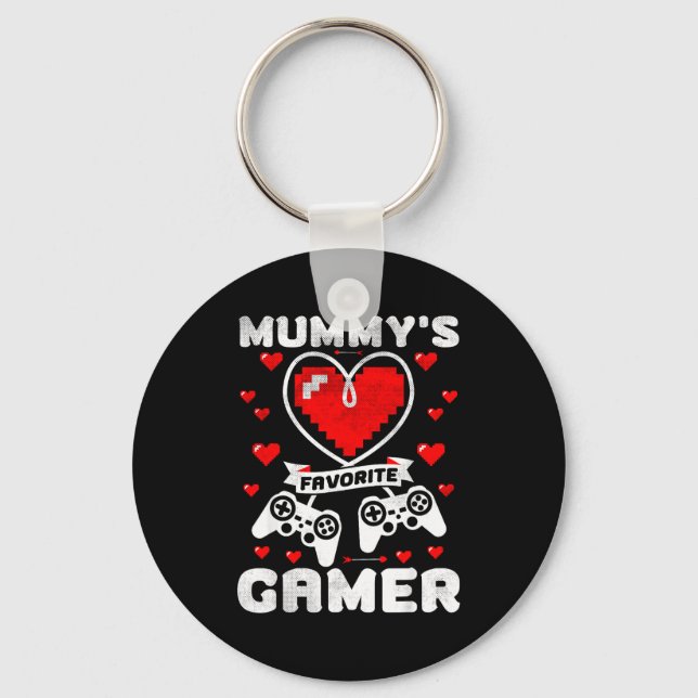 Chaveiro Mummy's Favorite Gamer Funny Boys Kids Valentine's (Frente)