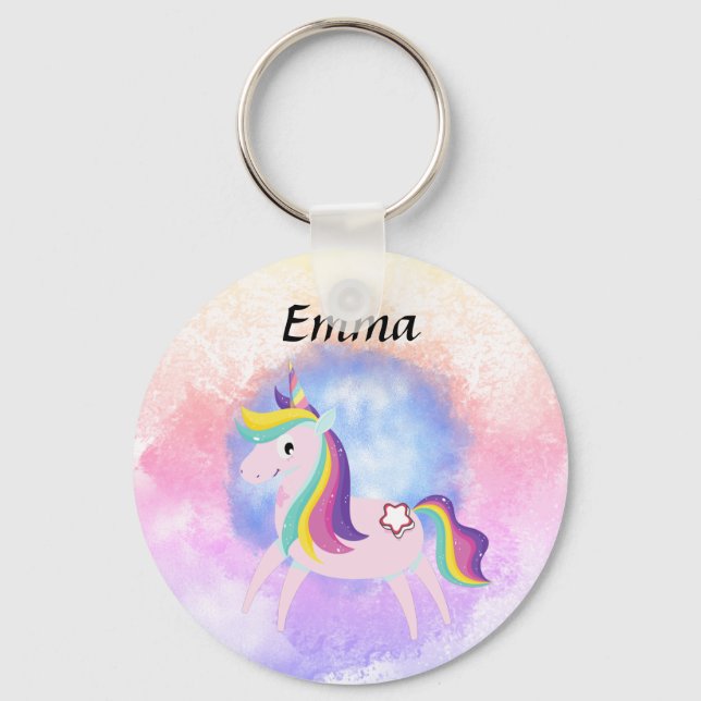 Chaveiro mundo mágico de fantasia unicórnio (Frente)
