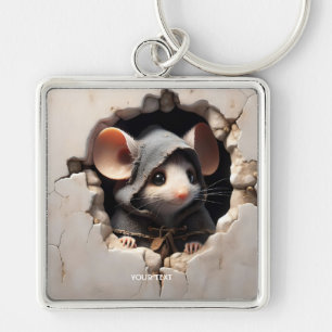 Chaveiro Muro rachado de um rato fantástico