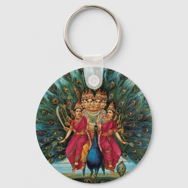 Chaveiro Murugan Kartikeyan Skanda Subrahmanyan Hindu Deity (Frente)