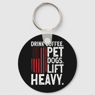 Chaveiro Musculação Levantamento de Peso Beba Café Pet Dogs