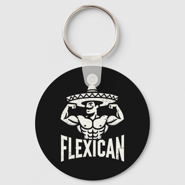 Chaveiro Músculo Flexônico Flexicomento Mexicano Engraçado  (Frente)