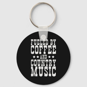 Chaveiro Música Country & Café - Citação Engraçada Camiseta