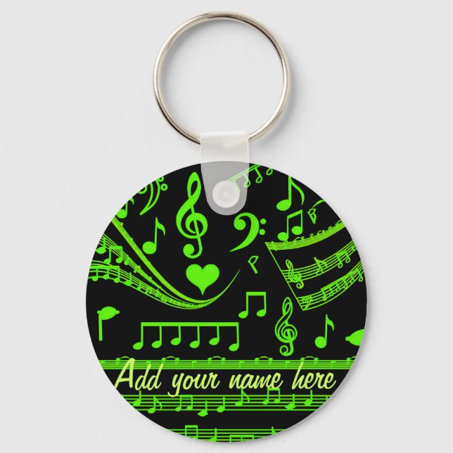 Chaveiro Música e eu, em verde (Frente)