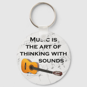 Chaveiro Música está pensando com som Guitar