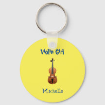 Música Monograma Violino Menina Amarelo