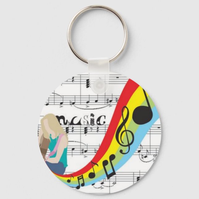 Chaveiro Música notas colores (Frente)